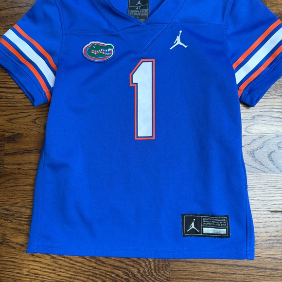 Jordan Kids Royal Blue Florida Gators #1 Football Game Jersey Size 4T - Picture 8 of 13